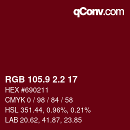 カラーコード: RGB 105.9 2.2 17 | qconv.com