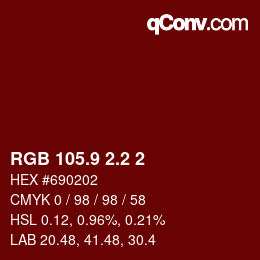 カラーコード: RGB 105.9 2.2 2 | qconv.com