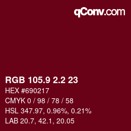 カラーコード: RGB 105.9 2.2 23 | qconv.com