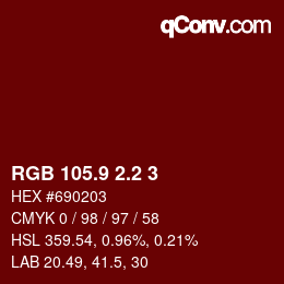カラーコード: RGB 105.9 2.2 3 | qconv.com