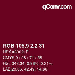 カラーコード: RGB 105.9 2.2 31 | qconv.com