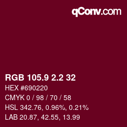 カラーコード: RGB 105.9 2.2 32 | qconv.com