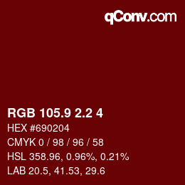 カラーコード: RGB 105.9 2.2 4 | qconv.com