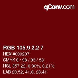 カラーコード: RGB 105.9 2.2 7 | qconv.com
