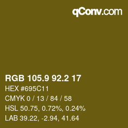 Color code: RGB 105.9 92.2 17 | qconv.com