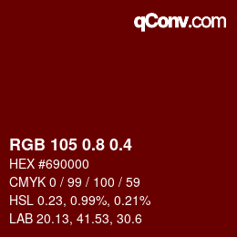 カラーコード: RGB 105 0.8 0.4 | qconv.com