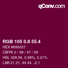 カラーコード: RGB 105 0.8 55.4 | qconv.com