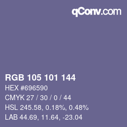 Farbcode: RGB 105 101 144 | qconv.com