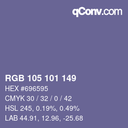 Farbcode: RGB 105 101 149 | qconv.com
