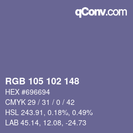Color code: RGB 105 102 148 | qconv.com