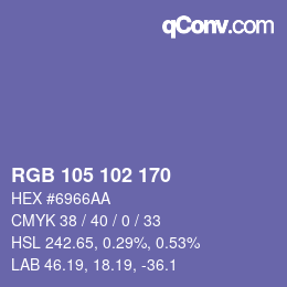 Color code: RGB 105 102 170 | qconv.com