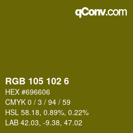 Color code: RGB 105 102 6 | qconv.com