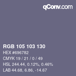 カラーコード: RGB 105 103 130 | qconv.com