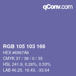 Color code: RGB 105 103 166 | qconv.com