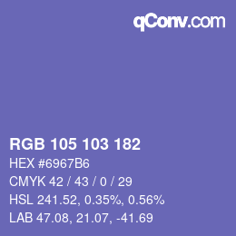 Color code: RGB 105 103 182 | qconv.com