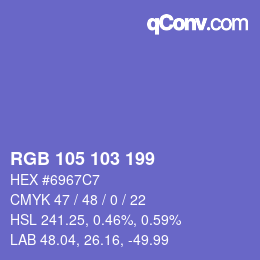 Color code: RGB 105 103 199 | qconv.com
