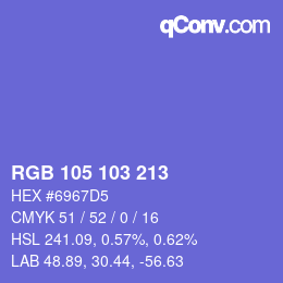 Color code: RGB 105 103 213 | qconv.com