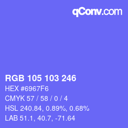 Color code: RGB 105 103 246 | qconv.com