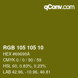 Color code: RGB 105 105 10 | qconv.com