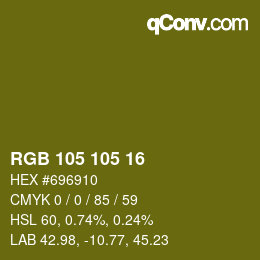 Color code: RGB 105 105 16 | qconv.com