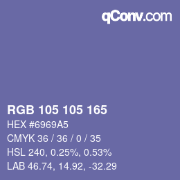 Color code: RGB 105 105 165 | qconv.com