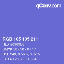 Color code: RGB 105 105 211 | qconv.com
