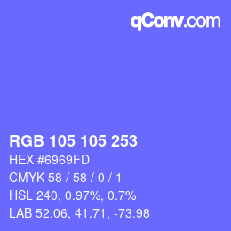 Color code: RGB 105 105 253 | qconv.com