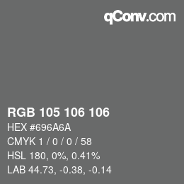 Color code: RGB 105 106 106 | qconv.com