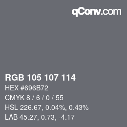 Código de color: RGB 105 107 114 | qconv.com
