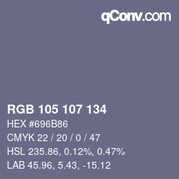 Farbcode: RGB 105 107 134 | qconv.com