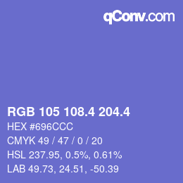 カラーコード: RGB 105 108.4 204.4 | qconv.com