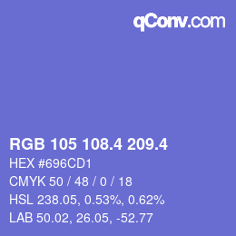 カラーコード: RGB 105 108.4 209.4 | qconv.com