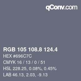 カラーコード: RGB 105 108.8 124.4 | qconv.com