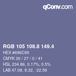 カラーコード: RGB 105 108.8 149.4 | qconv.com