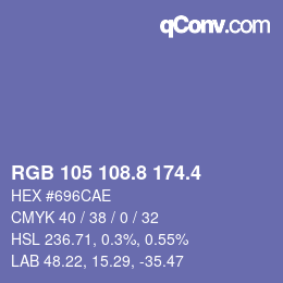カラーコード: RGB 105 108.8 174.4 | qconv.com