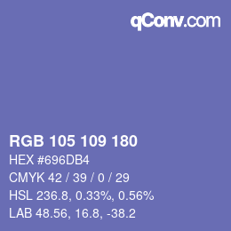 カラーコード: RGB 105 109 180 | qconv.com