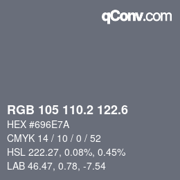 カラーコード: RGB 105 110.2 122.6 | qconv.com