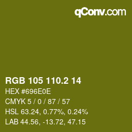 カラーコード: RGB 105 110.2 14 | qconv.com