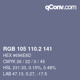 カラーコード: RGB 105 110.2 141 | qconv.com