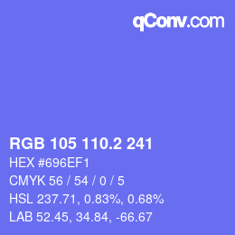 カラーコード: RGB 105 110.2 241 | qconv.com