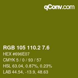 カラーコード: RGB 105 110.2 7.6 | qconv.com