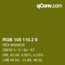 カラーコード: RGB 105 110.2 9 | qconv.com