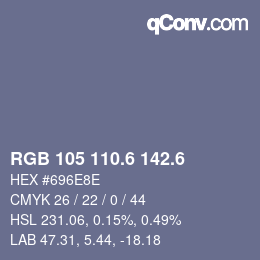 カラーコード: RGB 105 110.6 142.6 | qconv.com