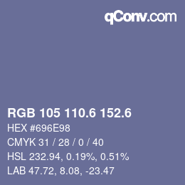 カラーコード: RGB 105 110.6 152.6 | qconv.com