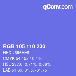 Farbcode: RGB 105 110 230 | qconv.com