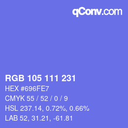 Color code: RGB 105 111 231 | qconv.com