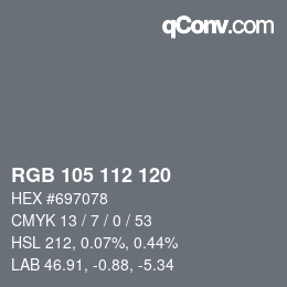 Farbcode: RGB 105 112 120 | qconv.com