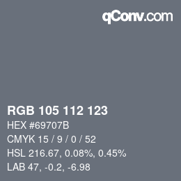 Color code: RGB 105 112 123 | qconv.com