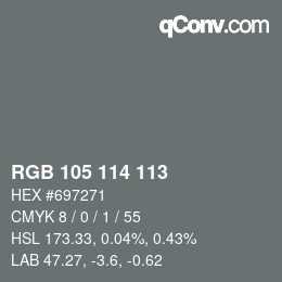 Código de color: RGB 105 114 113 | qconv.com