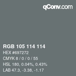 Código de color: RGB 105 114 114 | qconv.com
